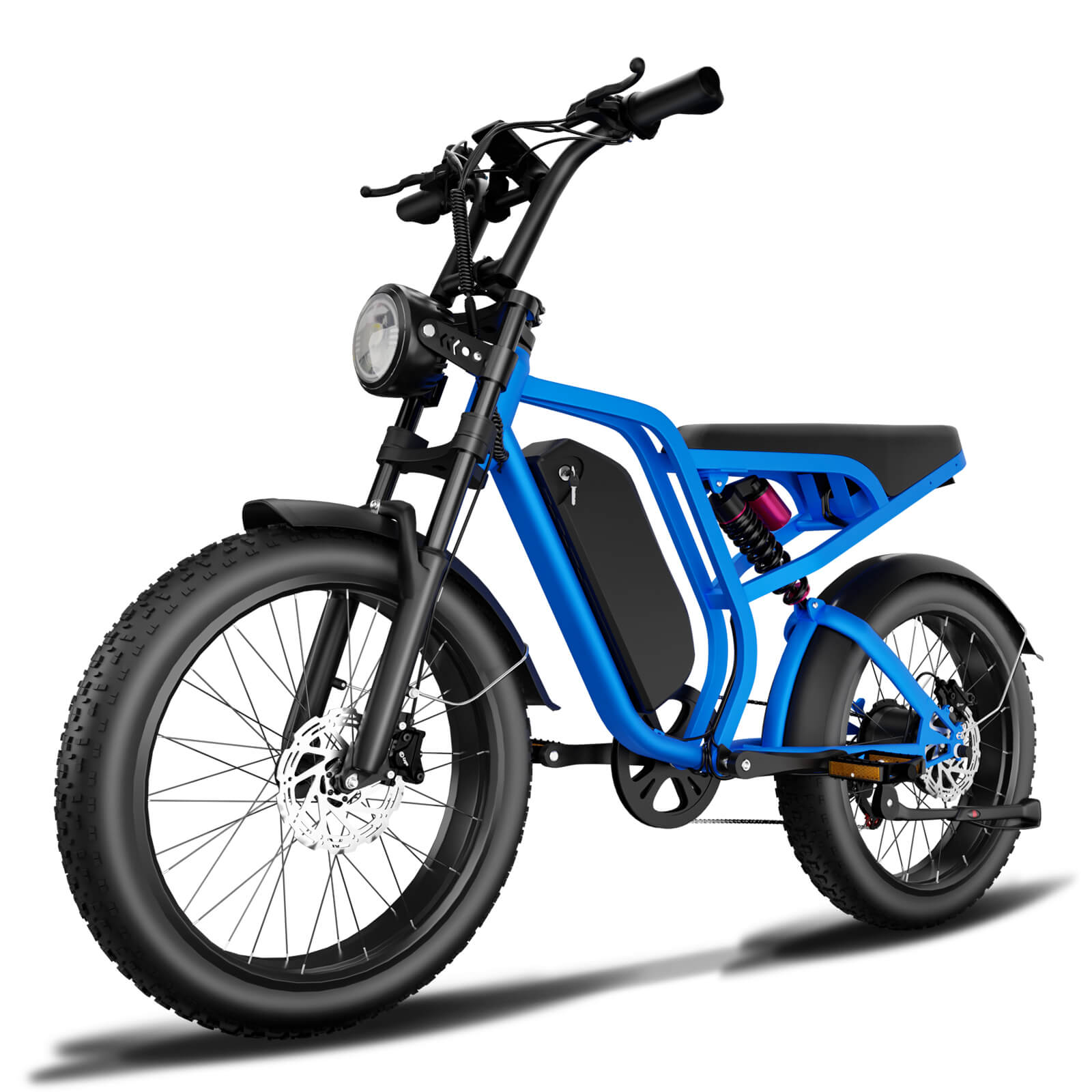 Bluvall SU8 Moped Style Ebike 52V  31MPH 60 Miles Full Suspension