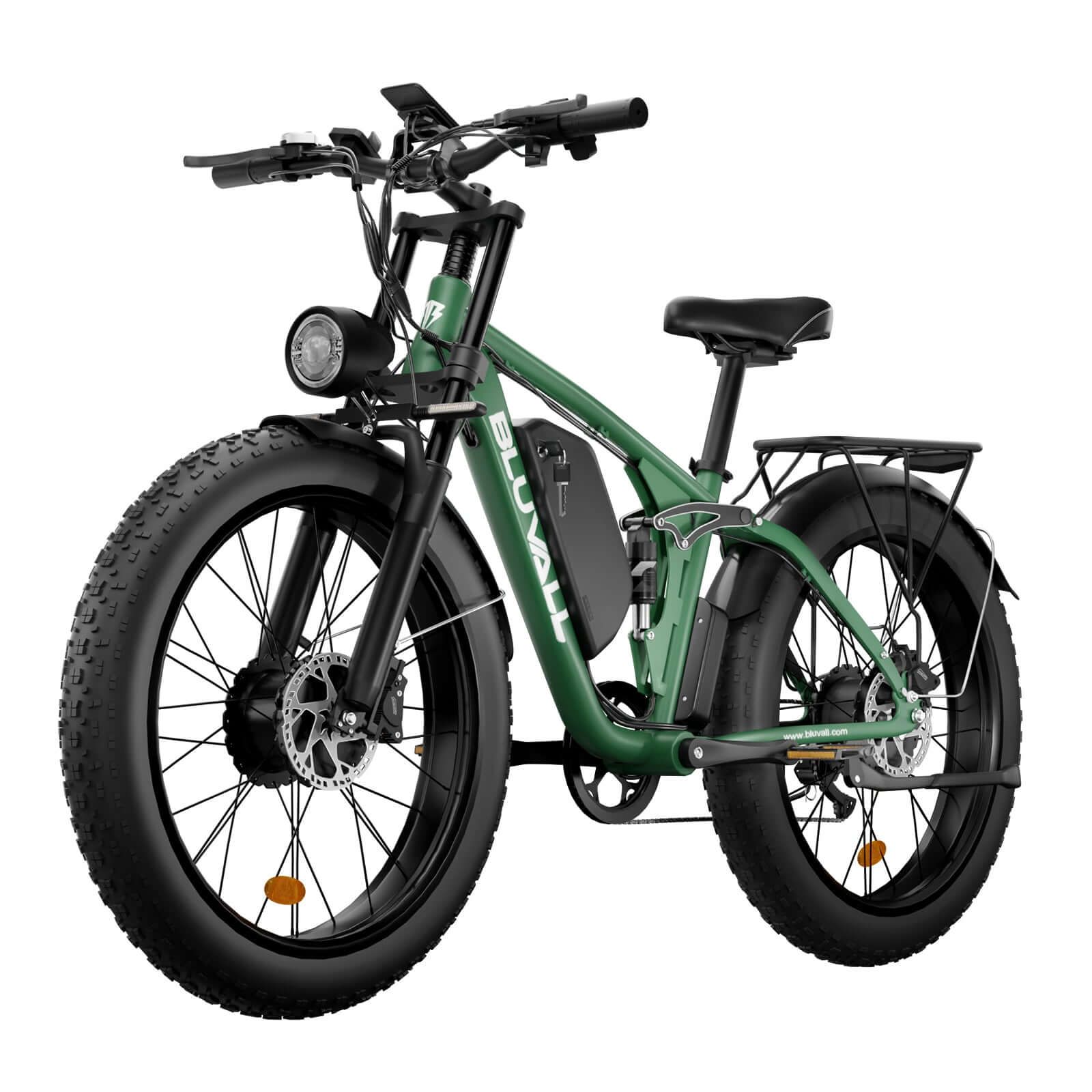 Bluvall V1  Dual Motor 2000W Electric Bike 80 Miles 35MPH Full Suspension