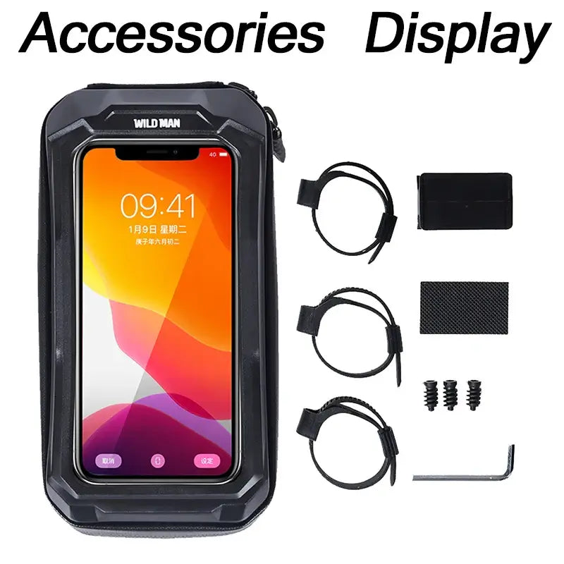 Mountain Bike Bag Rainproof 6.8inch Mobile Phone Case Bicycle Tube Bag slide in