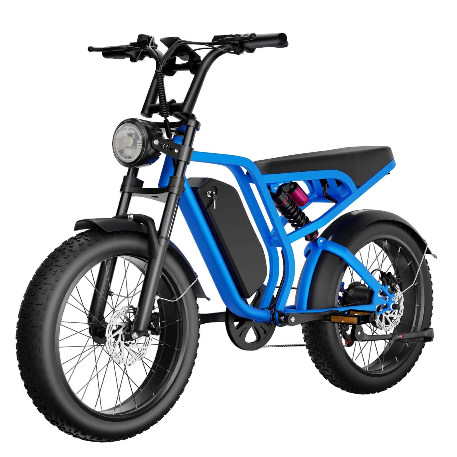 Bluvall SU8 Moped Style Ebike 25mph 80miles full suspension