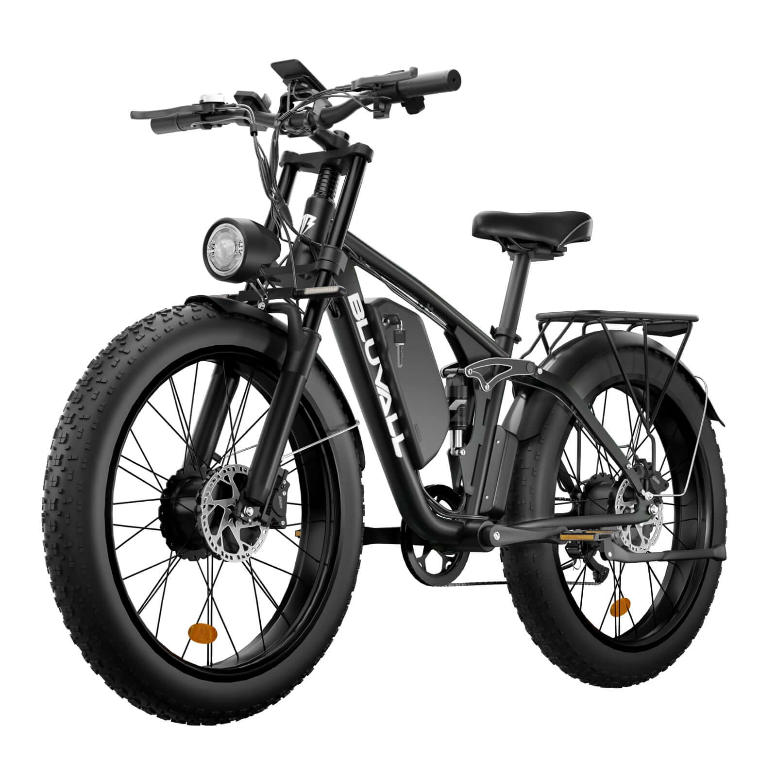 Bluvall V1  Dual Motor 2000W Electric Bike 80 Miles 35MPH Full Suspension